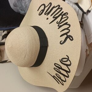 "Hello Sunshine" Designer hat w black band